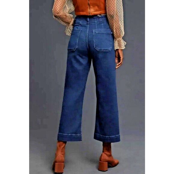 New Anthropologie The Colette Crop High-Rise Wide-Leg Jeans by Maeve sz 30P - Picture 2 of 7